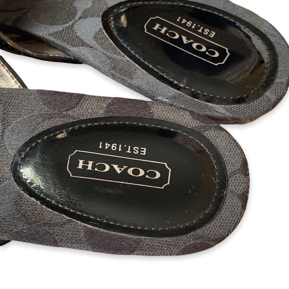 Coach “Skye” Black Low Wedge Sandal Flip Flops Sz 8.5B - Picture 9 of 11